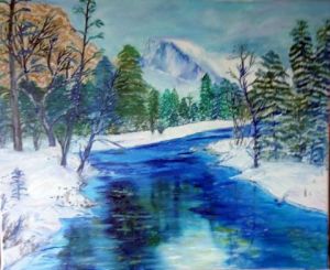 Peinture de LUCIE2: RIVIERE EN HIVER