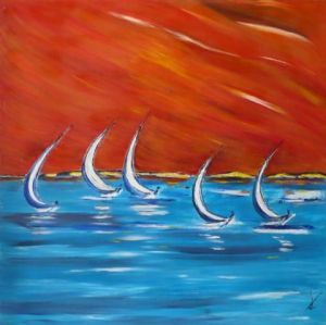 Peinture de PLUME NATHALIE MAISONNEUVE: ailes ou voiles