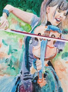 Peinture de Arsene Gully: Enjoy violin playing (Jazz 5)