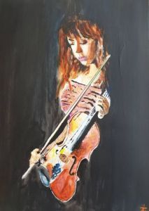 Peinture de Arsene Gully: A night with my violin (Jazz 8)