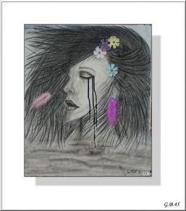 Peinture de isabelle sallet : UN OCEAN DE LARMES