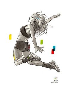 Dessin de Alain Barat: Balle de smash