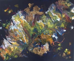 Peinture de Claudine Hebert: Harmonie de verts