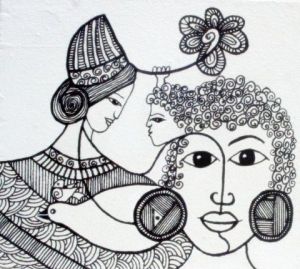 Dessin de ANTOINE MELLADO: La dame à la fleur