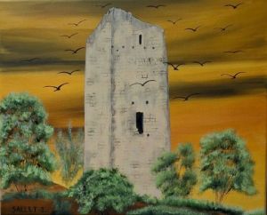 Peinture de isabelle sallet : LA TOUR DE MONTADY