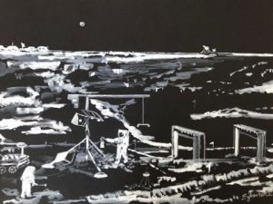 Peinture de COMETE: Constructions lunaires