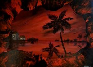 Peinture de isabelle sallet : NUIT ROUGE