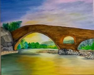 Peinture de LUCIE2: LUMIERE SOUS LE PONT