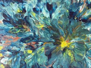 Peinture de Claudine Hebert: Vague de fleurs