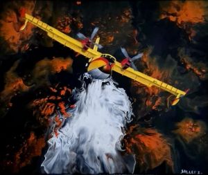 Peinture de isabelle sallet : LE CANADAIRE