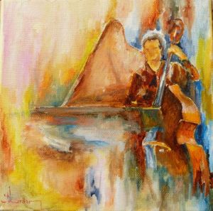 Peinture de Jean Jourdan: Blue note  - bass