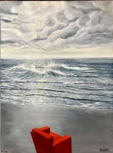 Peinture de YRO: club sur plage soir