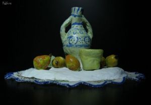 Sculpture de Patmor: Nature morte aux poires et à l'eau de vie