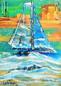 Peinture de Edwige lefevre: Le chenal Port Louis BRETAGNE