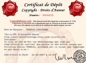 Certificat de dépôt