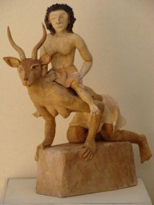 Sculpture de Guillaume Chaye: La gazelle et la petite femme