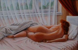 Peinture de Gerard DUSUEL: Rayon de soleil sur Eloise
