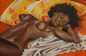 Peinture de Gerard DUSUEL: Ezyma la Nigeriane