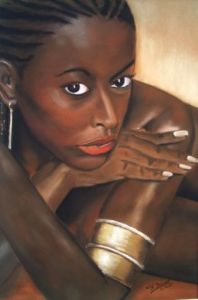 Peinture de Gerard DUSUEL: Regard d'Afrique