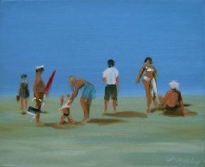 Voir cette oeuvre de Francis Kuhlen: un dimanche a la plage