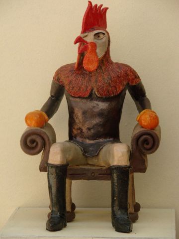 le coq qui boxe - Sculpture - Guillaume Chaye