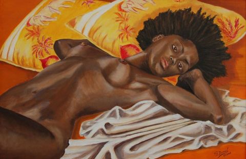 Ezyma la Nigeriane - Peinture - Gerard DUSUEL