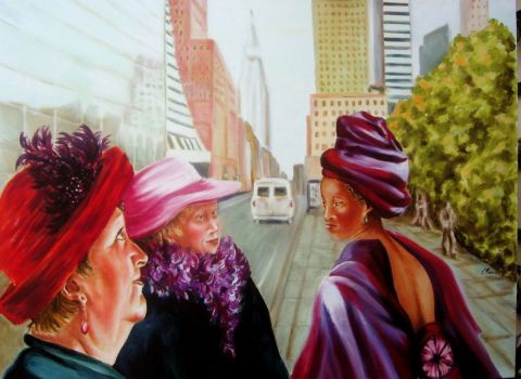Une Africaine a New York - Peinture - Claude Forthomme Une Africaine a New York - Peinture - Claude Forthomme