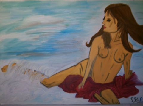 la nudite dans l'ocean - Peinture - larnaka