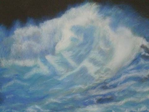 la vague bleue - Peinture - corlig
