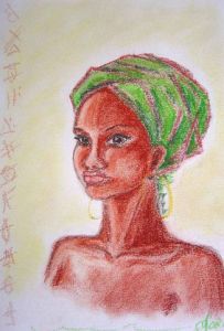 Peinture de Elisabeth MORIN: Visage de Femme africaine