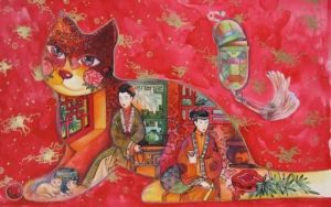 Peinture de OXANA ZAIKA: Chat Chine