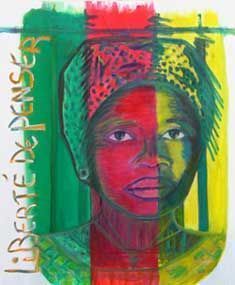 Peinture de Florence Beal-Nenakwe: Liberte de penser