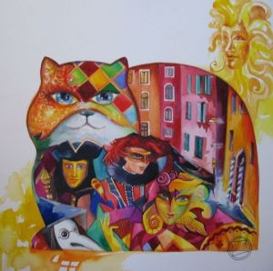 Peinture de OXANA ZAIKA: chat VENISE