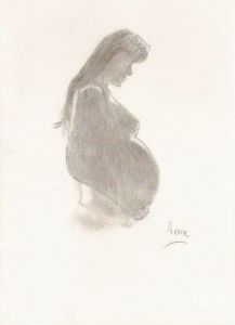 Dessin de paradisianna: femme enceinte