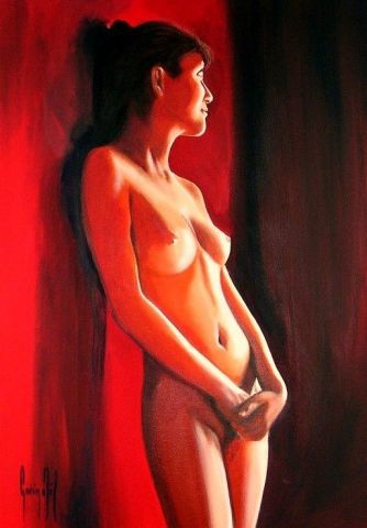 Chambre rouge - Peinture - Joel Guerin