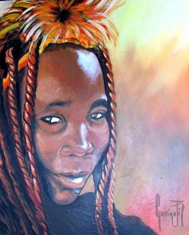 Femme Himba - Peinture - Joel Guerin