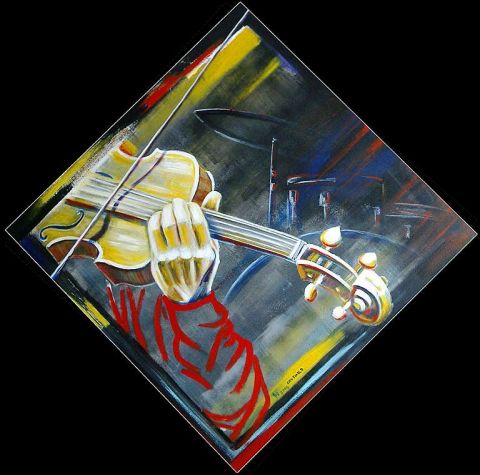 Jazz violon - Peinture - bruno chevalier-costard