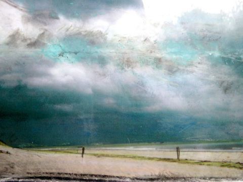 plage de Normandie - Peinture - Jacques Cauda