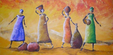 L'artiste christine girardot - Femmes du desert