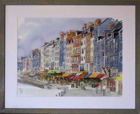 Les quais a Honfleur - Peinture - Denis Moulin Les quais a Honfleur - Peinture - Denis Moulin