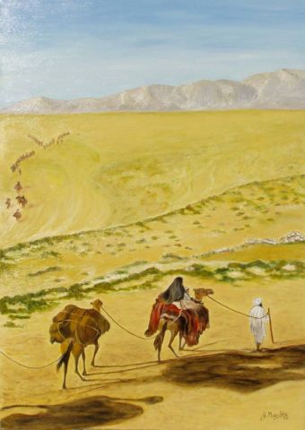 L'artiste Germaine Mauclere - Caravane du Desert