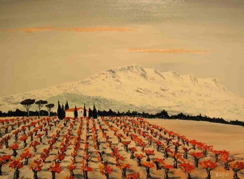L'artiste Jean-Marc BEYNET - Vignes rousses pres de Sainte-Victoire
