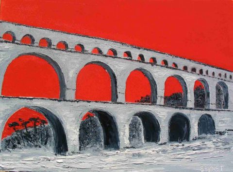 Pont du Gard - Peinture - Jean-Marc BEYNET
