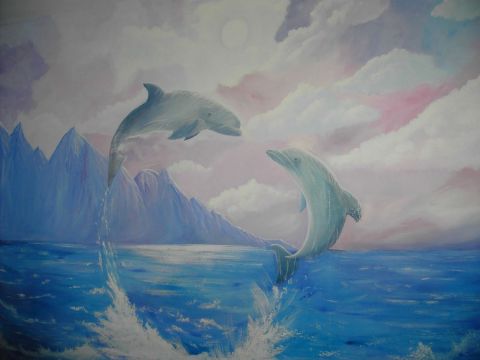 Dolphin - Peinture - angelique breton