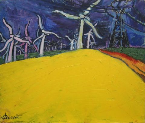 L'artiste PATRICK BASSET - Le champ d'eoliennes