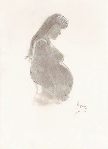 femme enceinte - Dessin - paradisianna