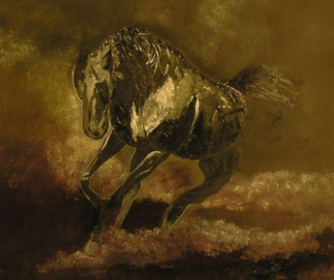 L'artiste muriel caron - cheval emballe 