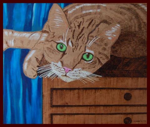 Le chat - Peinture - philippe Mariette