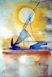 Peinture de silvia hohl: coucher de soleil
