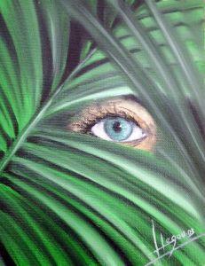 Peinture de christian LLegou: l 'oeil vert